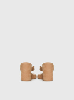 Kamiko Wedged Heels Tan Faux Suede