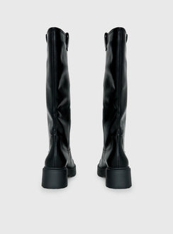 Lucia Knee High Boots Black