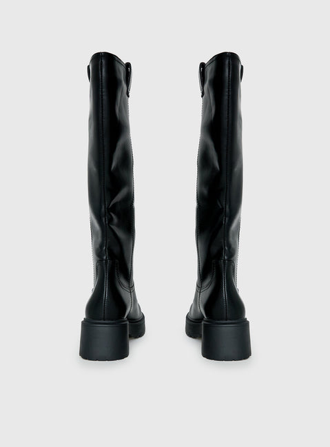 Lucia Knee High Boots Black