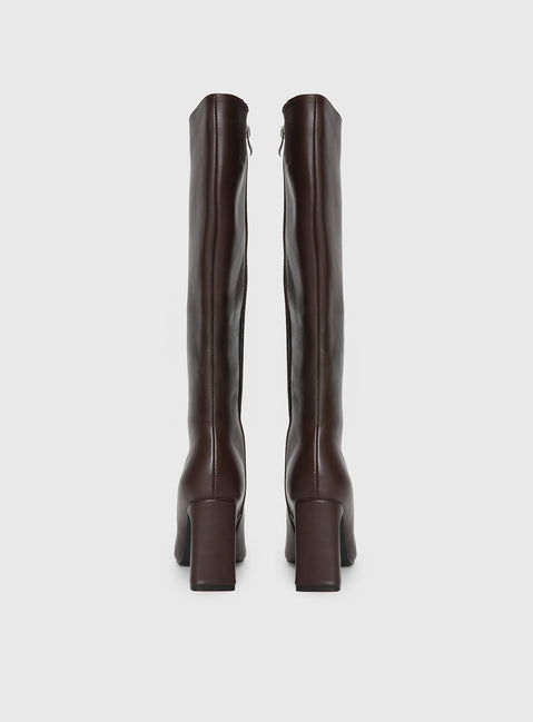 Sawyer Knee High Boots Brown