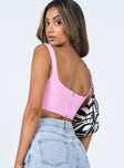 product Princess Polly Sleeveless Square Neck  Kaeshia Rib Bustier Pink Lower Impact