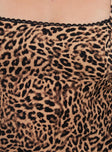 product Princess Polly Jaquelyn Top Leopard Curve Sleeveless Square Neck 