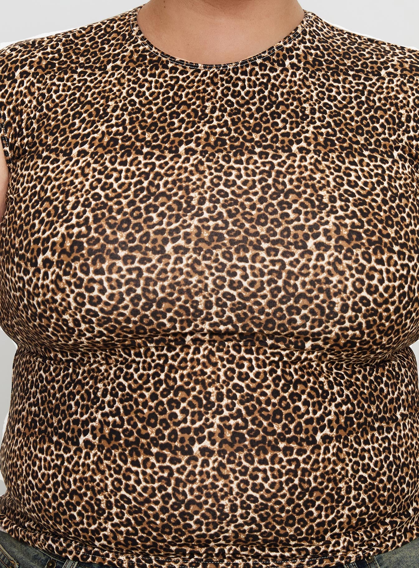 product Princess Polly Lure Top Leopard Curve Sleeveless Crew Neck 