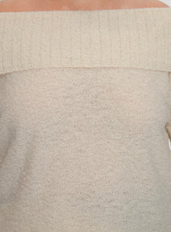 product Princess Polly Parkley Boucle Off The Shoulder Cream Curve 