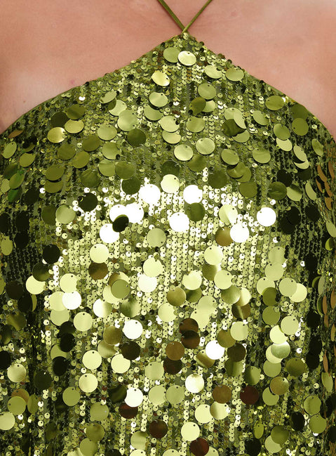 product Princess Polly Fluorescents Halter Mini Dress Green Curve Asymmetric Neckline 