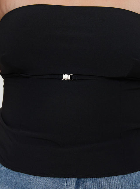 product Princess Polly Flounce Strapless Top Black Curve Sleeveless straight 