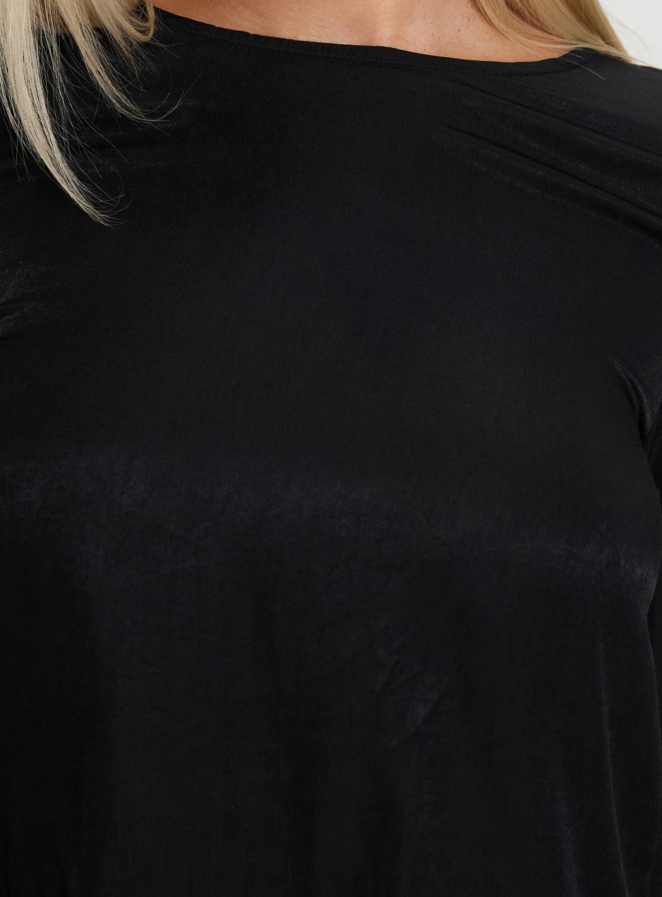 product Princess Polly Rhydian Long Sleeve Tie Top Black Full Sleeves Crew Neck 