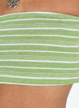 Tube top Striped print Thin elasticated band at bust Good stretch Unlined 