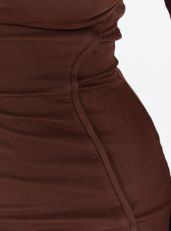 product Princess Polly Square Neck  Ranier Long Sleeve Mini Dress Burgundy