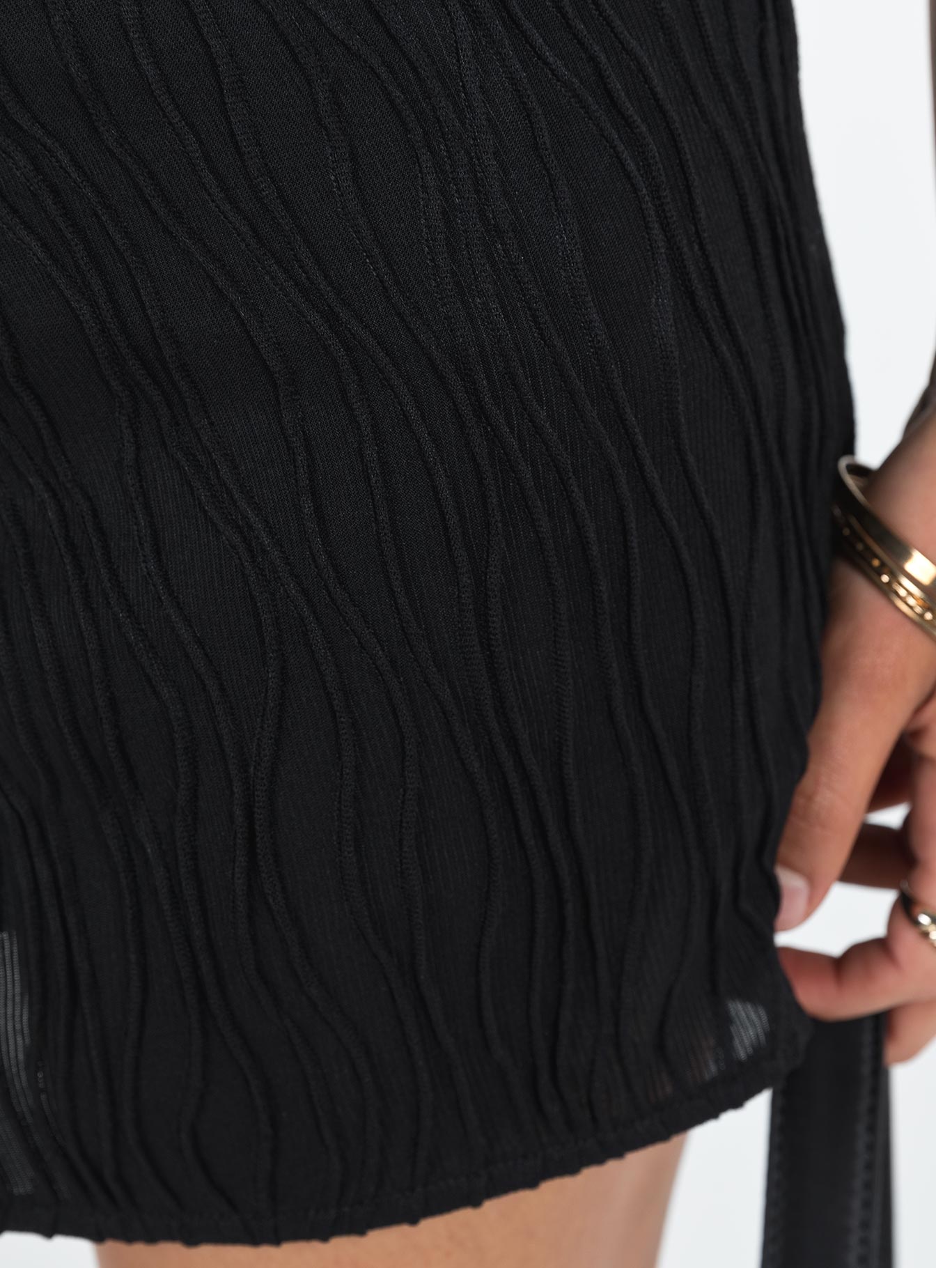 Front view of model wearing  front Cambor Mini Skirt Black Princess Polly  Mini Skirts 