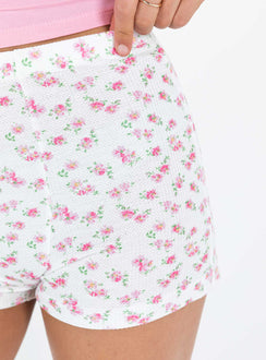 Shimma Shorts White Floral Princess Polly mid-rise 