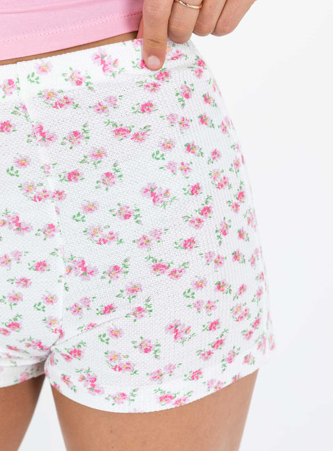 Shimma Shorts White Floral Princess Polly mid-rise 