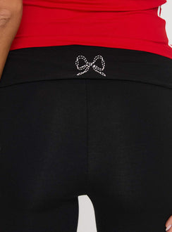 product Princess Polly Cherize Ribbon Stitch Pant Black High Waisted Pants 