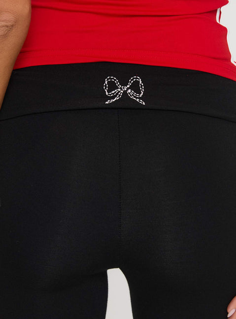 product Princess Polly Cherize Ribbon Stitch Pant Black High Waisted Pants 