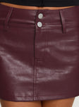 product Princess Polly Magee Faux Leather Mini Skirt Burgundy Mini Skirts 