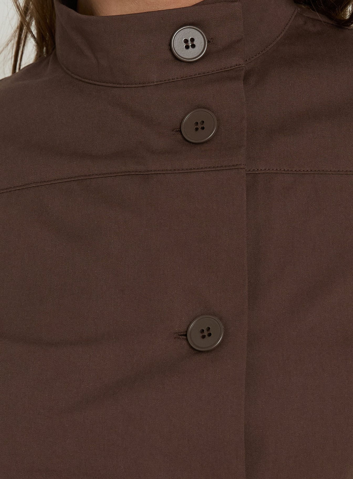 Big Moves Funnel Neck Asymmetrical Top Brown