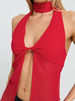 Scarface Tie Top Red