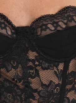 product Princess Polly Cadrot Lace Bodysuit Black Short Sleeve 