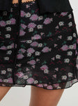 Sunny Skies Mini Skirt Black Floral Princess Polly  Mini Skirts 