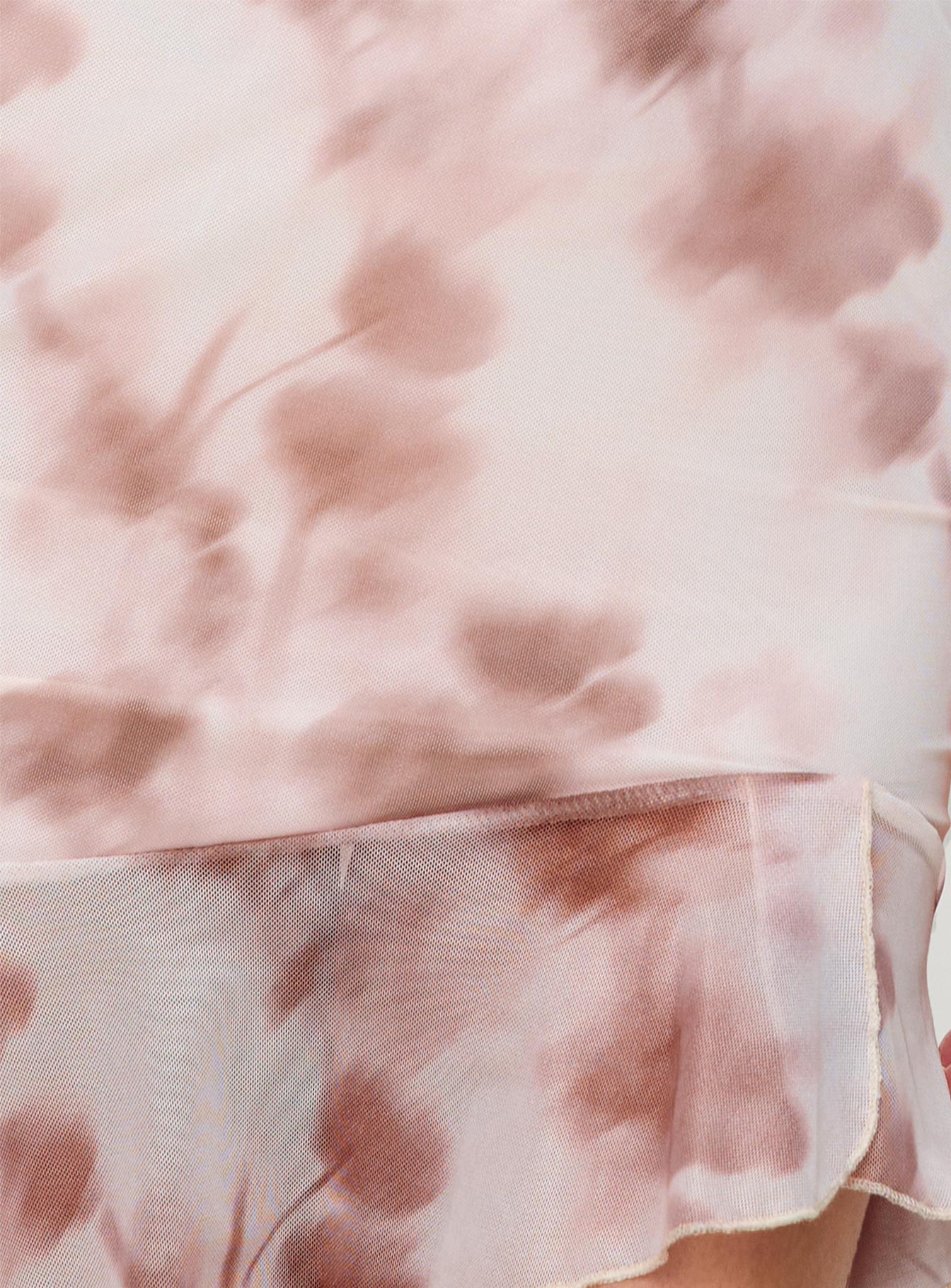 product Princess Polly Molita Ruffle Hem Mini Dress Cream Crew Neck 