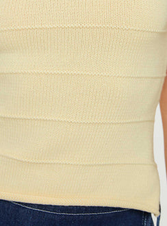 product Princess Polly Hisplane Knit Top Cream Sleeveless Crew Neck 