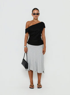 Seasons Change Relaxed Off Shoulder Top Black
