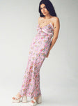 Princess Polly Sweetheart Neckline  Emily Maxi Dress Pink Floral Petite