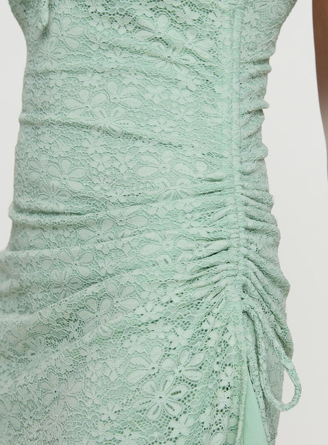 product Princess Polly Alari Mini Dress Sage Sweetheart Neckline 