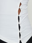 back view of model wearing Princess Polly Isolindra Strapless Top White Sleeveless straight 