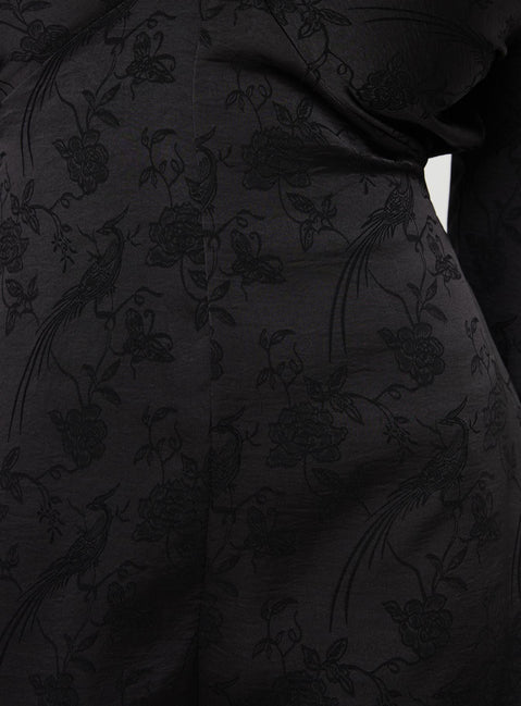 Fonda Long Sleeve Romper Black