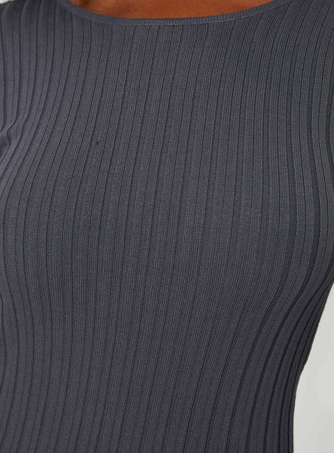 product Princess Polly Heleni Long Sleeve Maxi Dress Grey Scoop Neck 