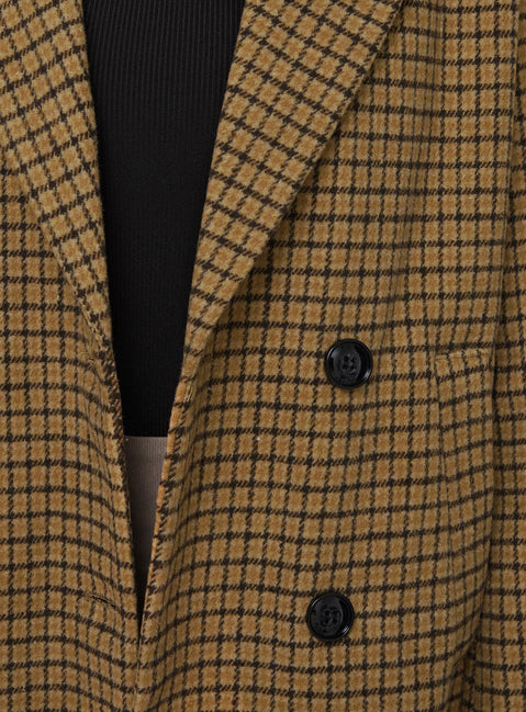 Longline Coat Lapel collar, double breasted design, twin hip pockets