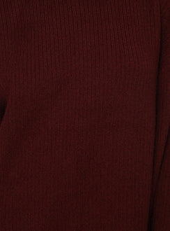 product Princess Polly Sonelle Knit Mini Dress Burgundy High Neck 