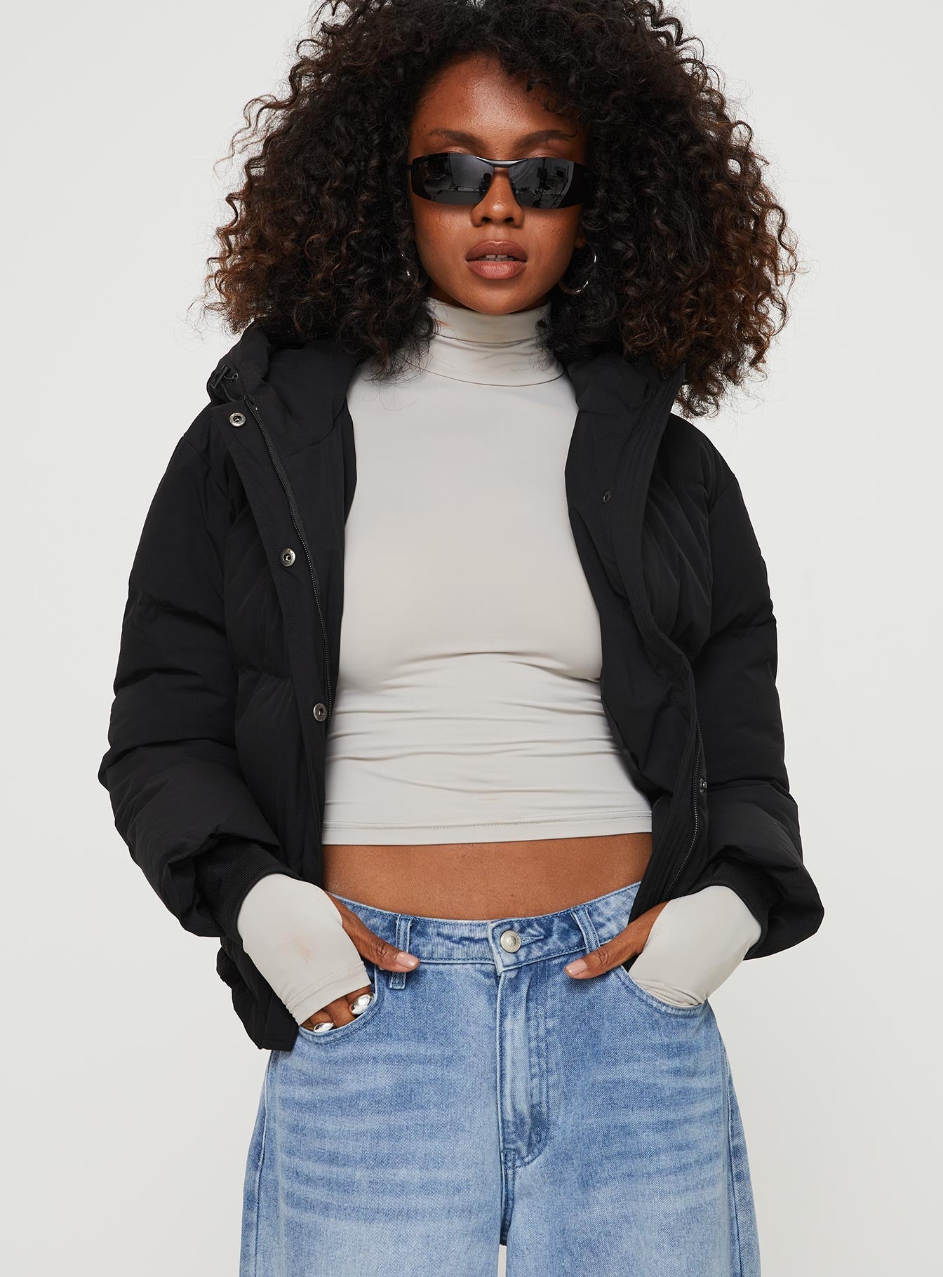 Morrie Hooded Puffer Jacket Black