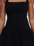 Gigli Bubble Hem Mini Dress Black