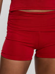 product Princess Polly Take Me Out Shorts Red High Waisted Shorts 