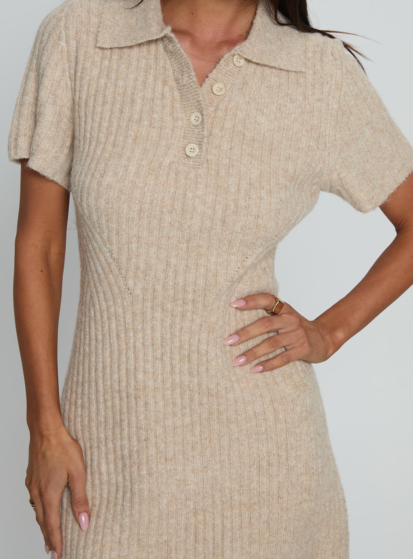 Brynie Knit Mini Dress Oat