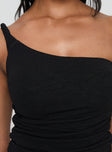 product Princess Polly Messenger One Shoulder Top Black Sleeveless Asymmetric Neckline 