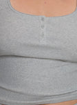 Sleepytea Rib Sleep Long Sleeve Top Grey Curve