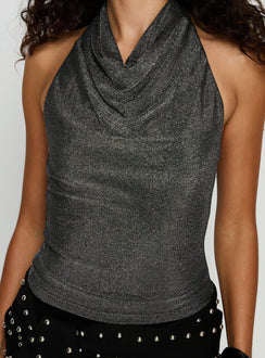 Giggle Top Charcoal Shimmer