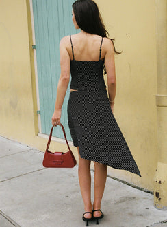 Cabernet Asymmetrical Set Black Polka Petite