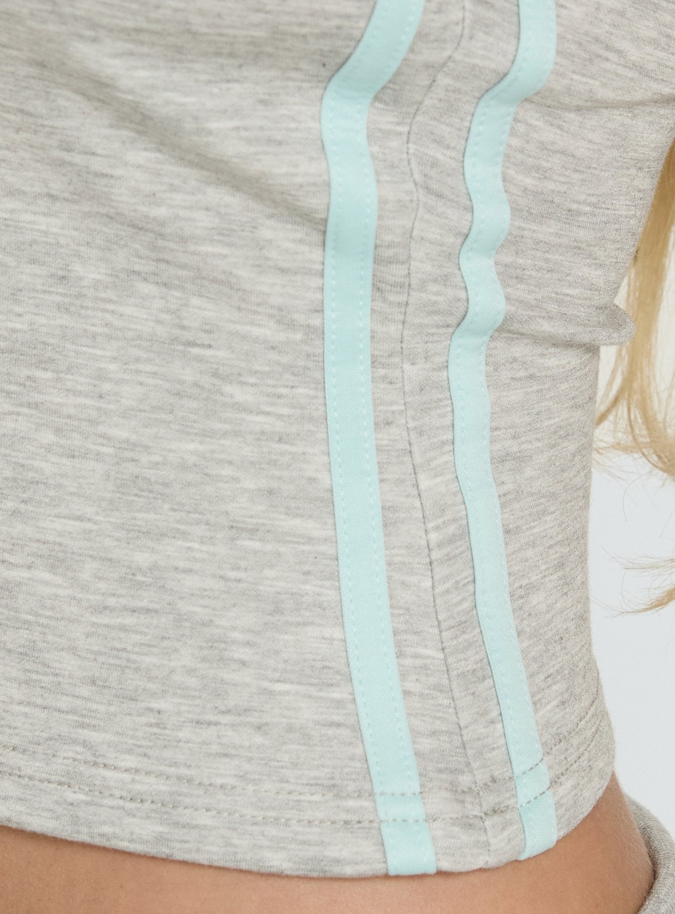 Dynah Cinched Tipping Vest Top Grey Marle / Blue