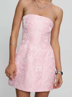 Heaven Sent Strapless Mini Dress Light Pink