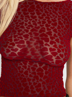 product Princess Polly Nova Top Maroon Short Sleeves Scoop Neck 