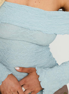 product Princess Polly Back With Love Off Shoulder Long Sleeve Top Blue Full Sleeves straight 