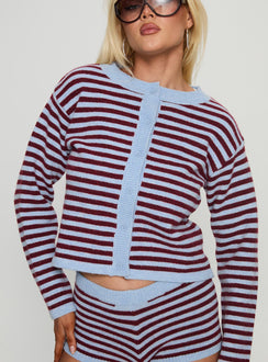 front view of model wearing Princess Polly Kollens Knit Cardigan Multi cropped 