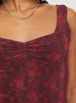 product Princess Polly Rehna Top Red Floral Sleeveless V-Neck 