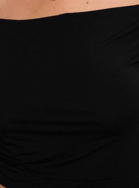 product Princess Polly Irina Multi-wear Top Black Curve Short Sleeves straight 