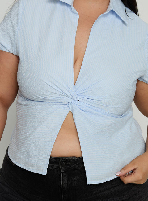 Lover Blues Twist Top Blue Curve