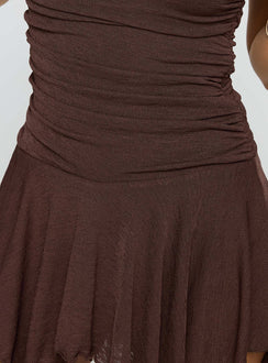 Minxie Strapless Romper Brown